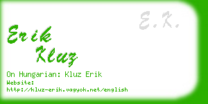 erik kluz business card